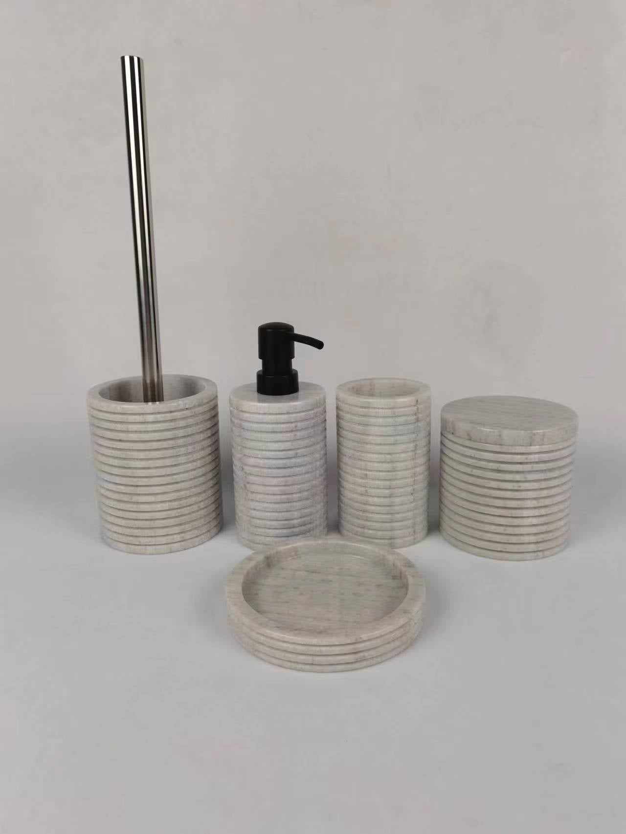 Light Luxury Striped Resin Lotion Bottle Set】Aesthetics and Practicality at the Same Time