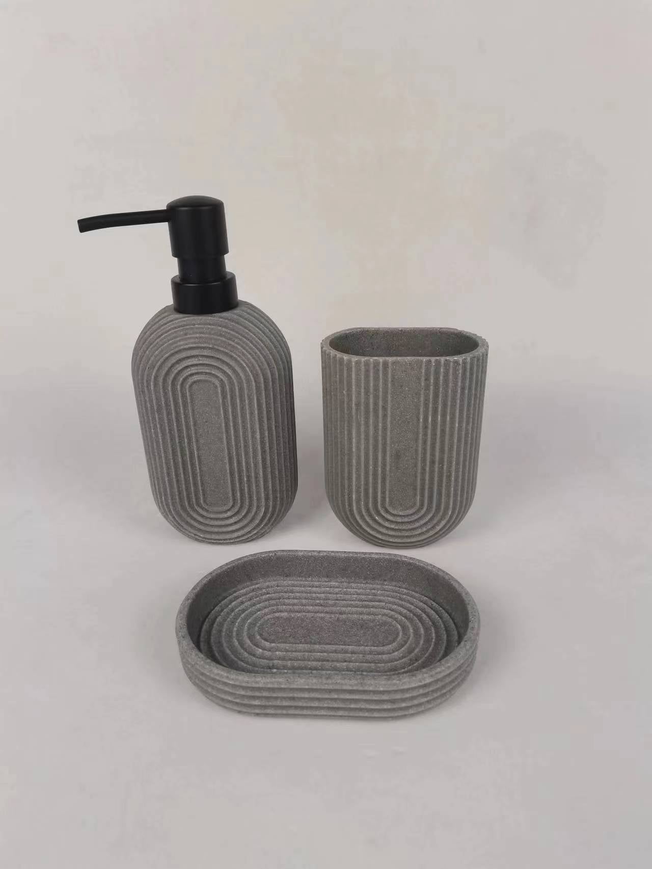 Light Luxury Striped Resin Lotion Bottle Set】Aesthetics and Practicality at the Same Time