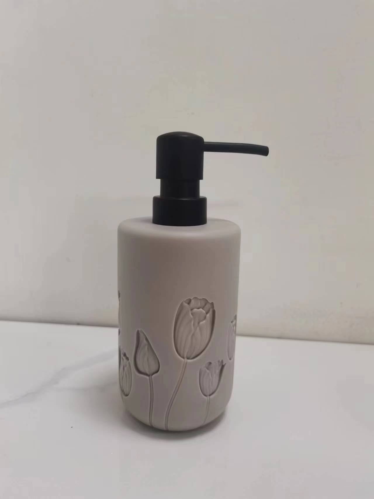 Handmade Embossed Flower Resin Lotion Bottle|Luxury Beauty Container Eco-friendly, Drop Resistant & Portable