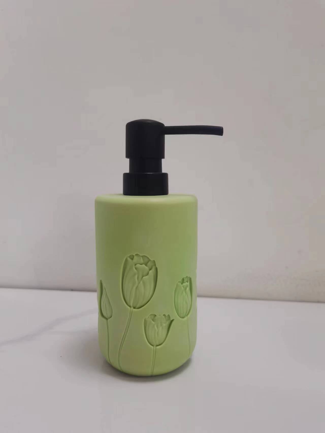 Handmade Embossed Flower Resin Lotion Bottle|Luxury Beauty Container Eco-friendly, Drop Resistant & Portable