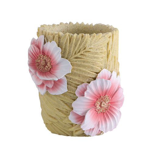 “Warm Sun and Flower” Embossed Cherry Blossom Resin Bathroom Set|