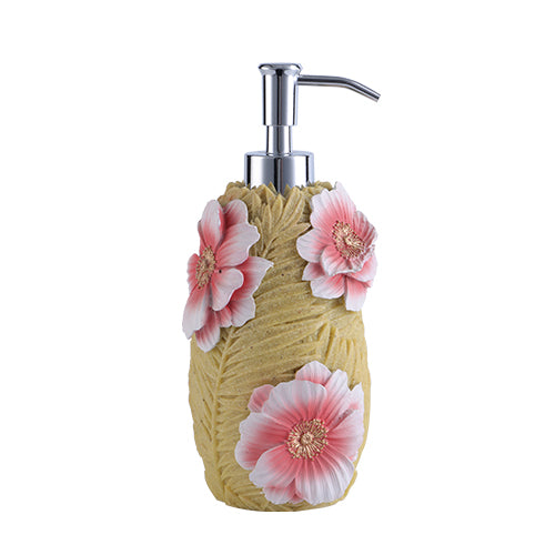 “Warm Sun and Flower” Embossed Cherry Blossom Resin Bathroom Set|
