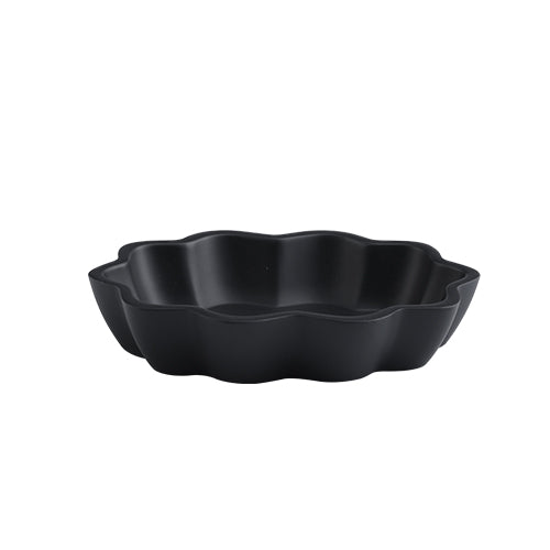 Ink Shadow - Dark Surge | Matte Black Lacquer Wave Pattern Resin Bathroom Set