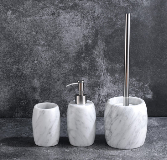 The poem of white - jazz white marble bathroom trio