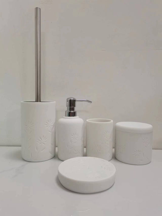 Resin Flower Sculpture Lotion Bottle Set of 3