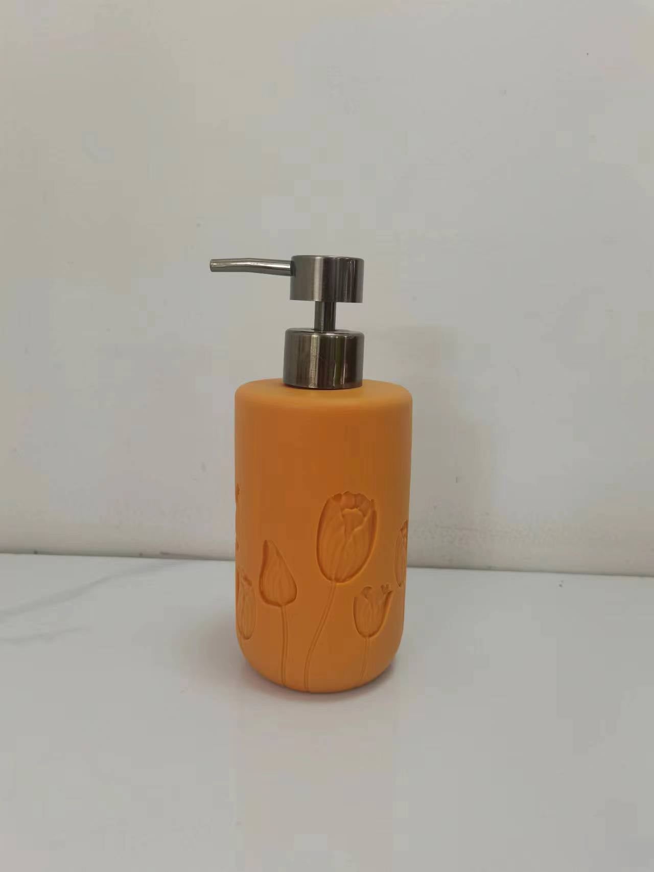 Handmade Embossed Flower Resin Lotion Bottle|Luxury Beauty Container Eco-friendly, Drop Resistant & Portable