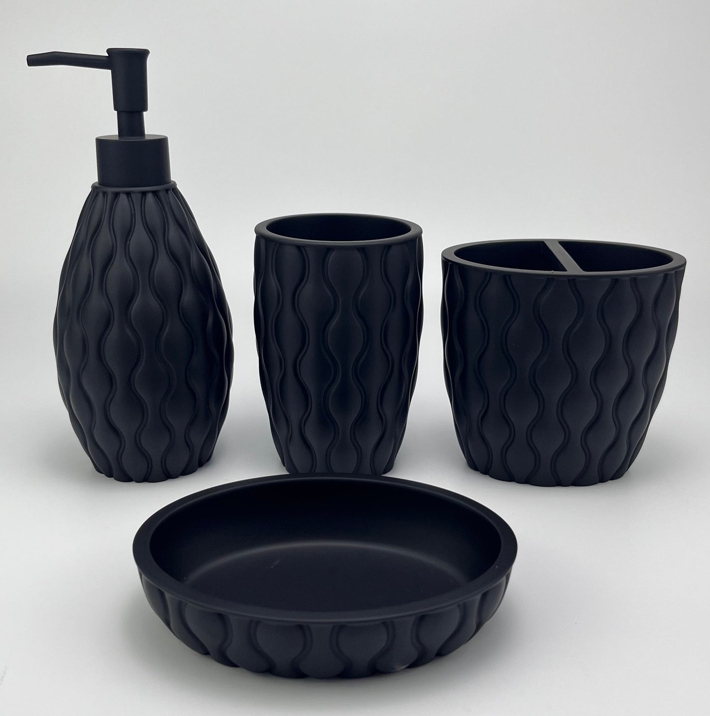 “Meteorite Secret - Rough Feeling Resin Bathroom 4 Piece Set - Tactile Department of Spatial Art”