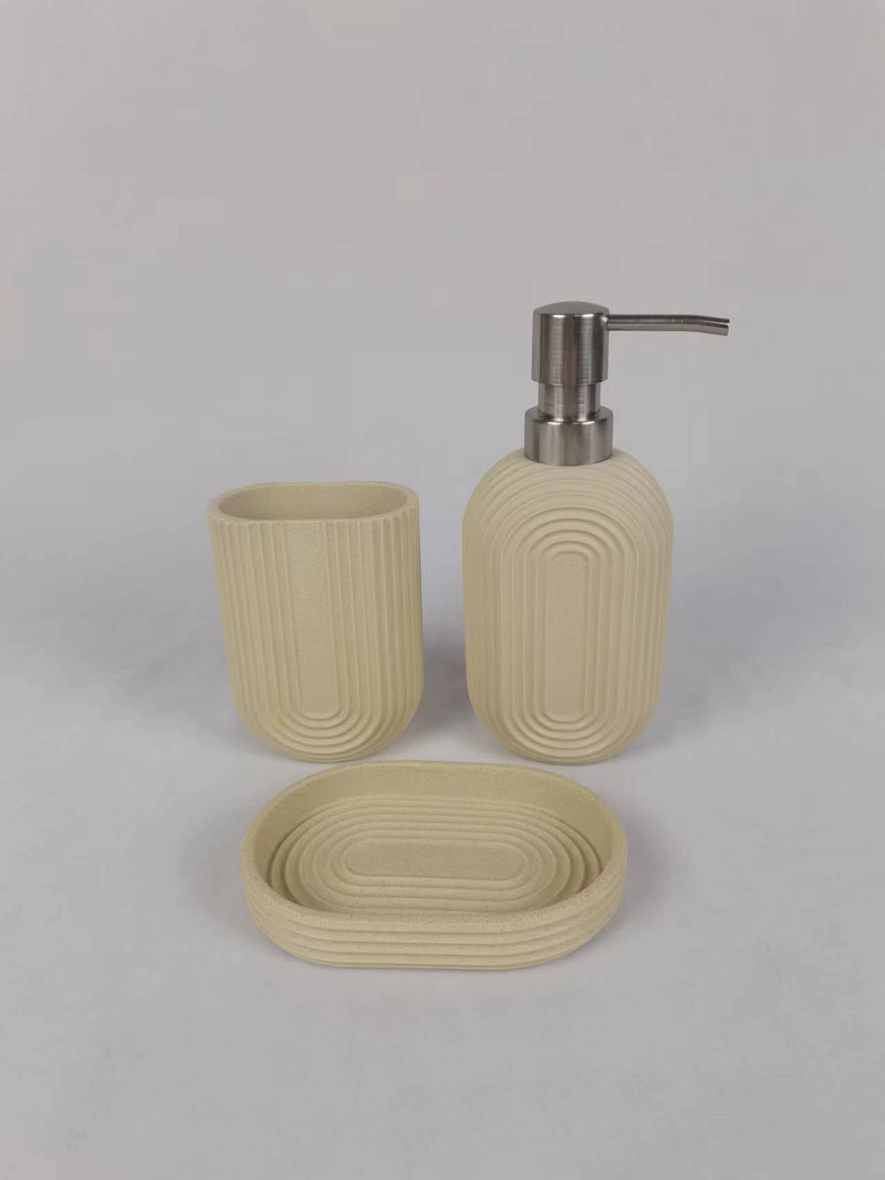 Light Luxury Striped Resin Lotion Bottle Set】Aesthetics and Practicality at the Same Time