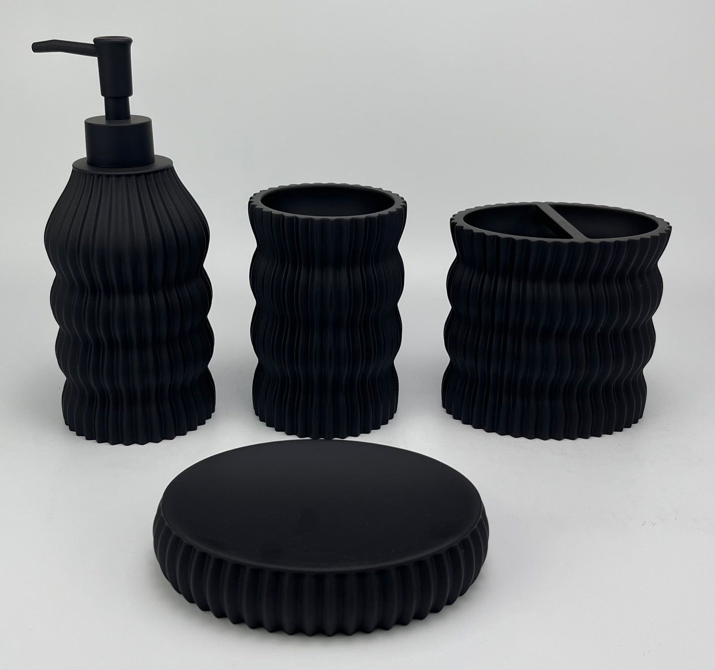 Racing Carbon Fiber Black】Ultra-Lightweight Non-Slip Bathroom Kit
