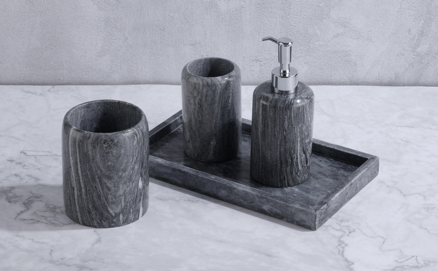 Wood grain poetic realm-ancient wood marble texture four-piece set
