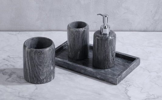 Wood grain poetic realm-ancient wood marble texture four-piece set
