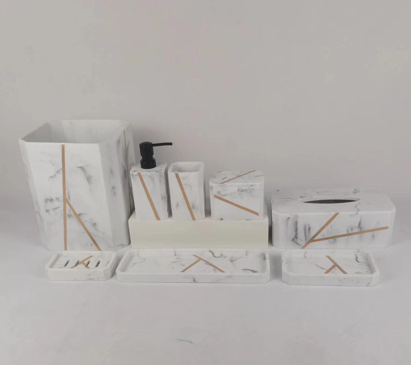 Scandinavian Style Natural Marble Skin Care Set | Luxury Marble Lotion Bottle