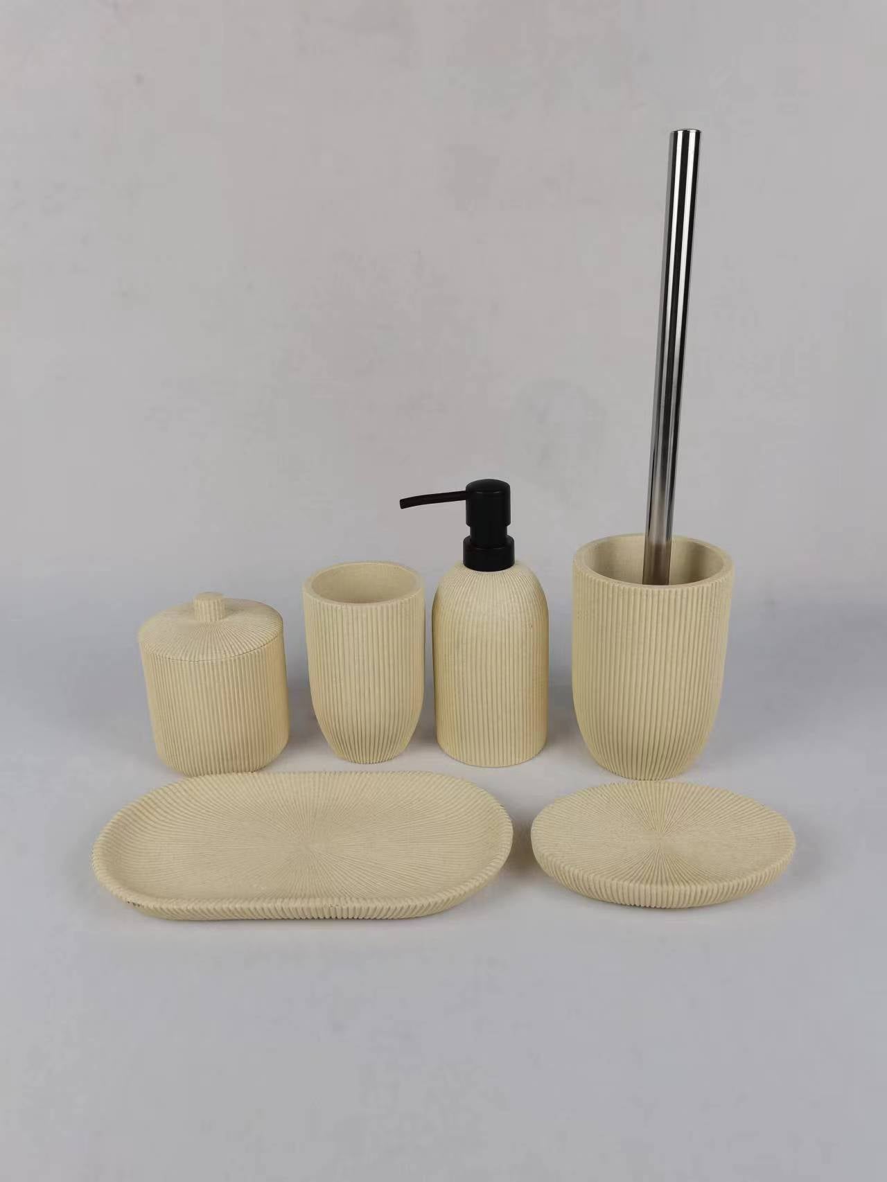 Light Luxury Striped Resin Lotion Bottle Set】Aesthetics and Practicality at the Same Time