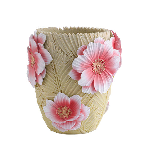 “Warm Sun and Flower” Embossed Cherry Blossom Resin Bathroom Set|