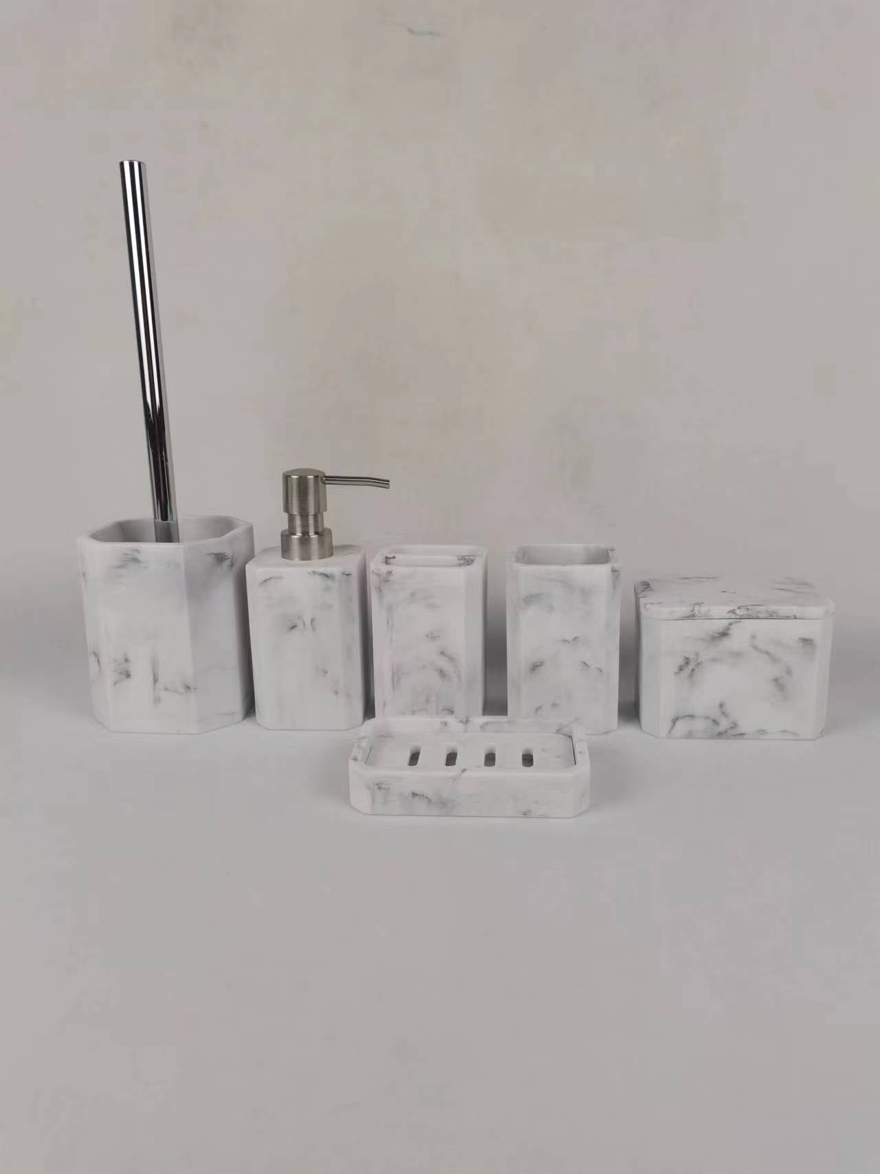 Scandinavian Style Natural Marble Skin Care Set | Luxury Marble Lotion Bottle