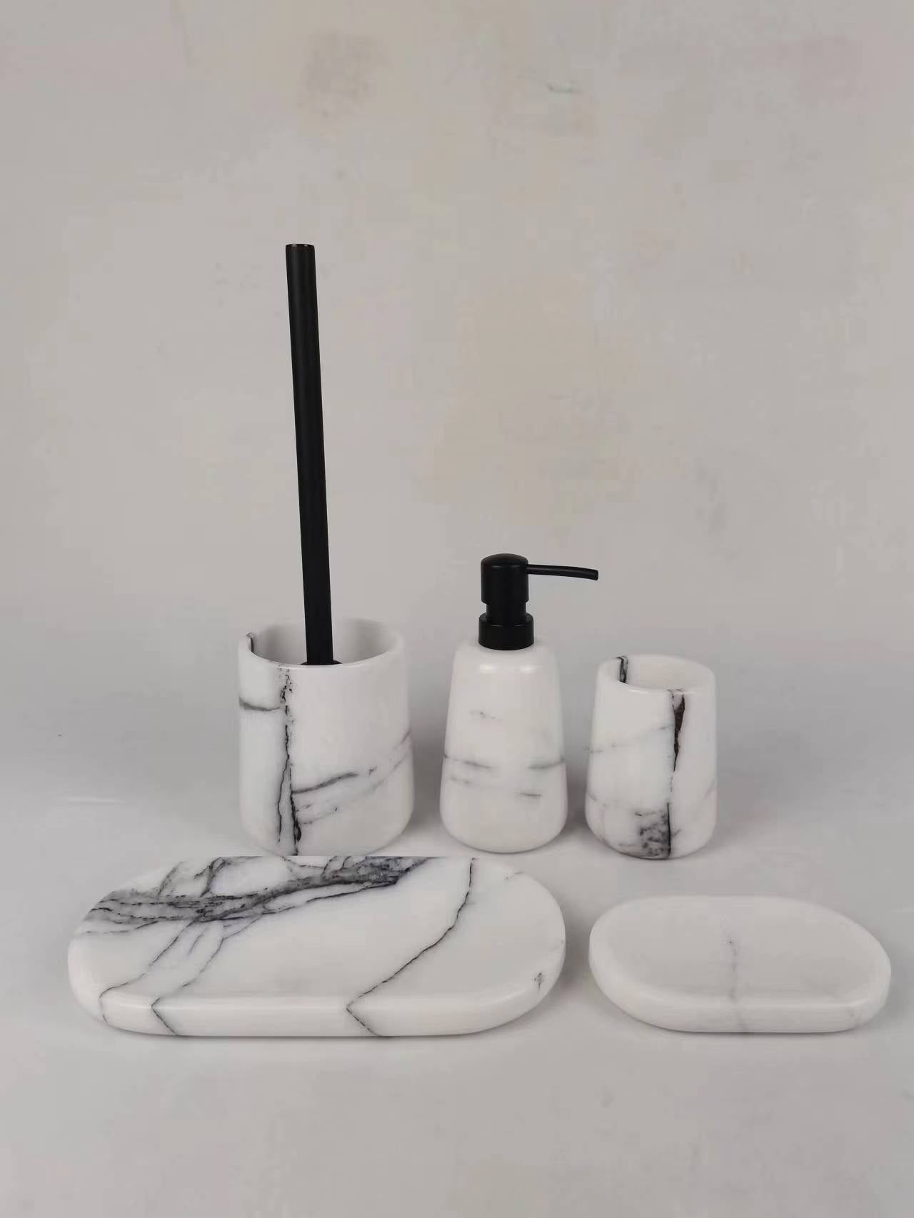Scandinavian Style Natural Marble Skin Care Set | Luxury Marble Lotion Bottle