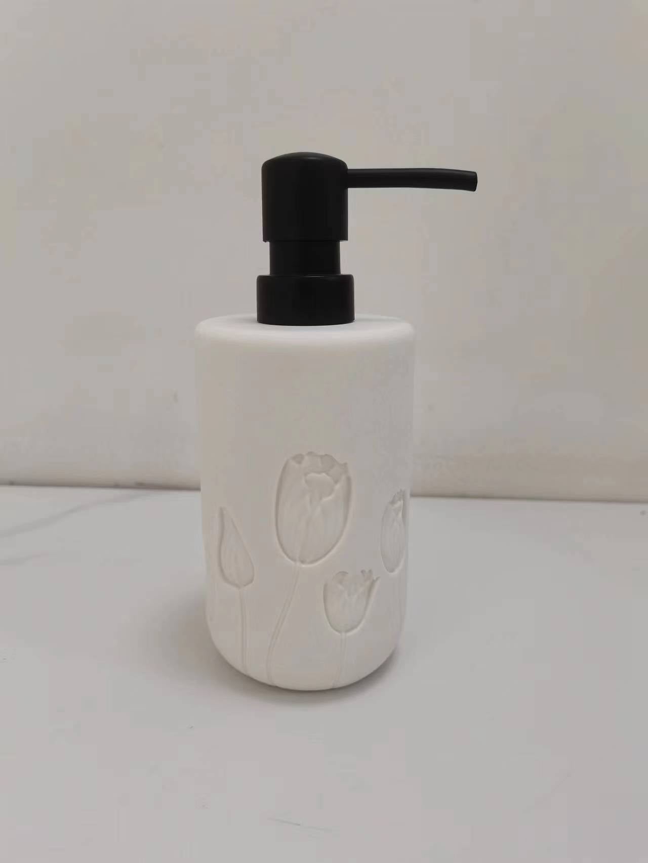 Handmade Embossed Flower Resin Lotion Bottle｜Luxury Beauty Container Eco-friendly, Drop Resistant & Portable