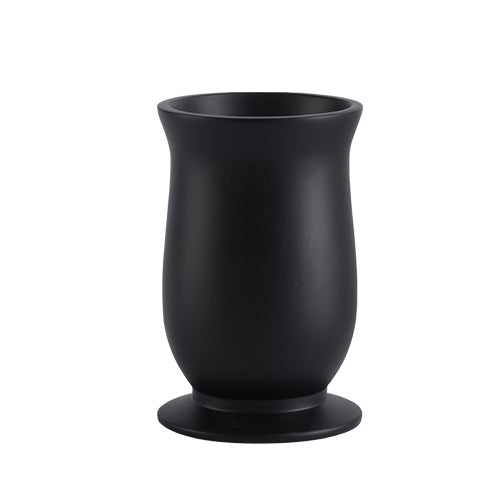 “Ink Night Gilt” Matte Black Lacquer Embossed Resin Bathroom Set