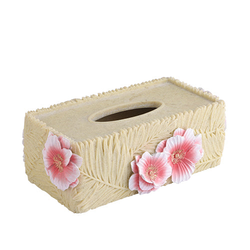 “Warm Sun and Flower” Embossed Cherry Blossom Resin Bathroom Set｜