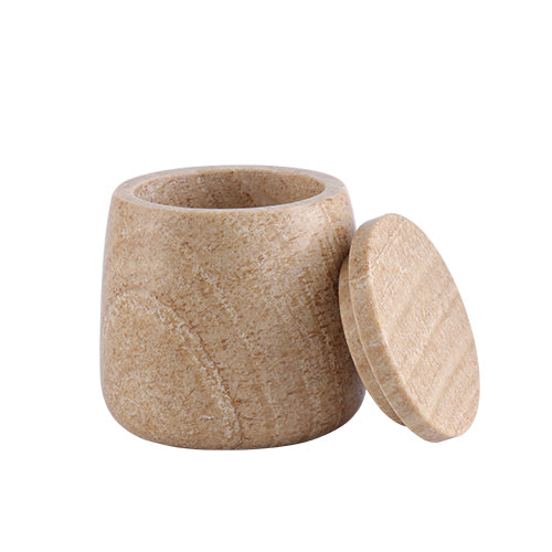 Nuanxi Yazhu] Yellow Wood Grain Marble Bathroom Set