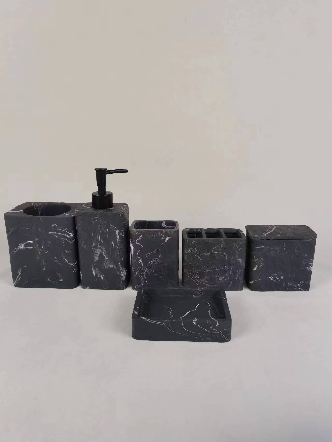 Scandinavian Style Natural Marble Skin Care Set | Luxury Marble Lotion Bottle