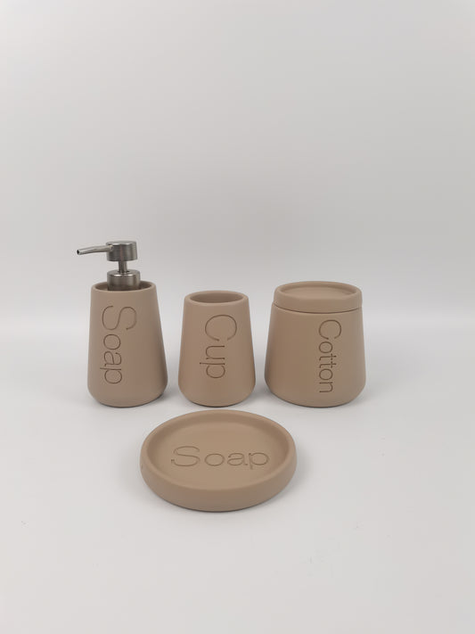 [Vintage SAOP letters embossed] caramel amber bathroom three-piece set bathroom vintage aesthetics