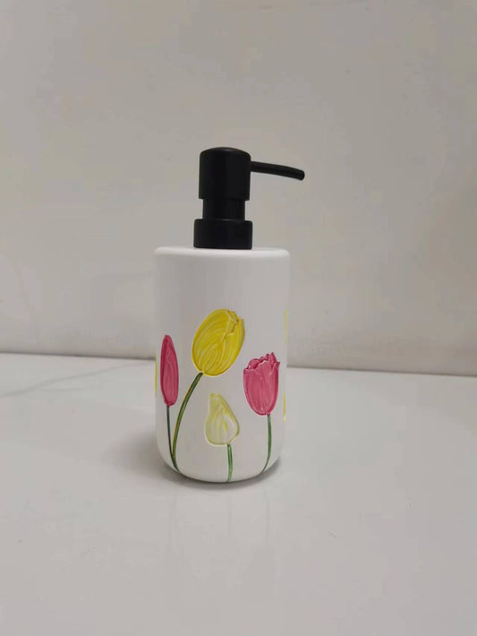 Handmade Embossed Flower Resin Lotion Bottle｜Luxury Beauty Container Eco-friendly, Drop Resistant & Portable