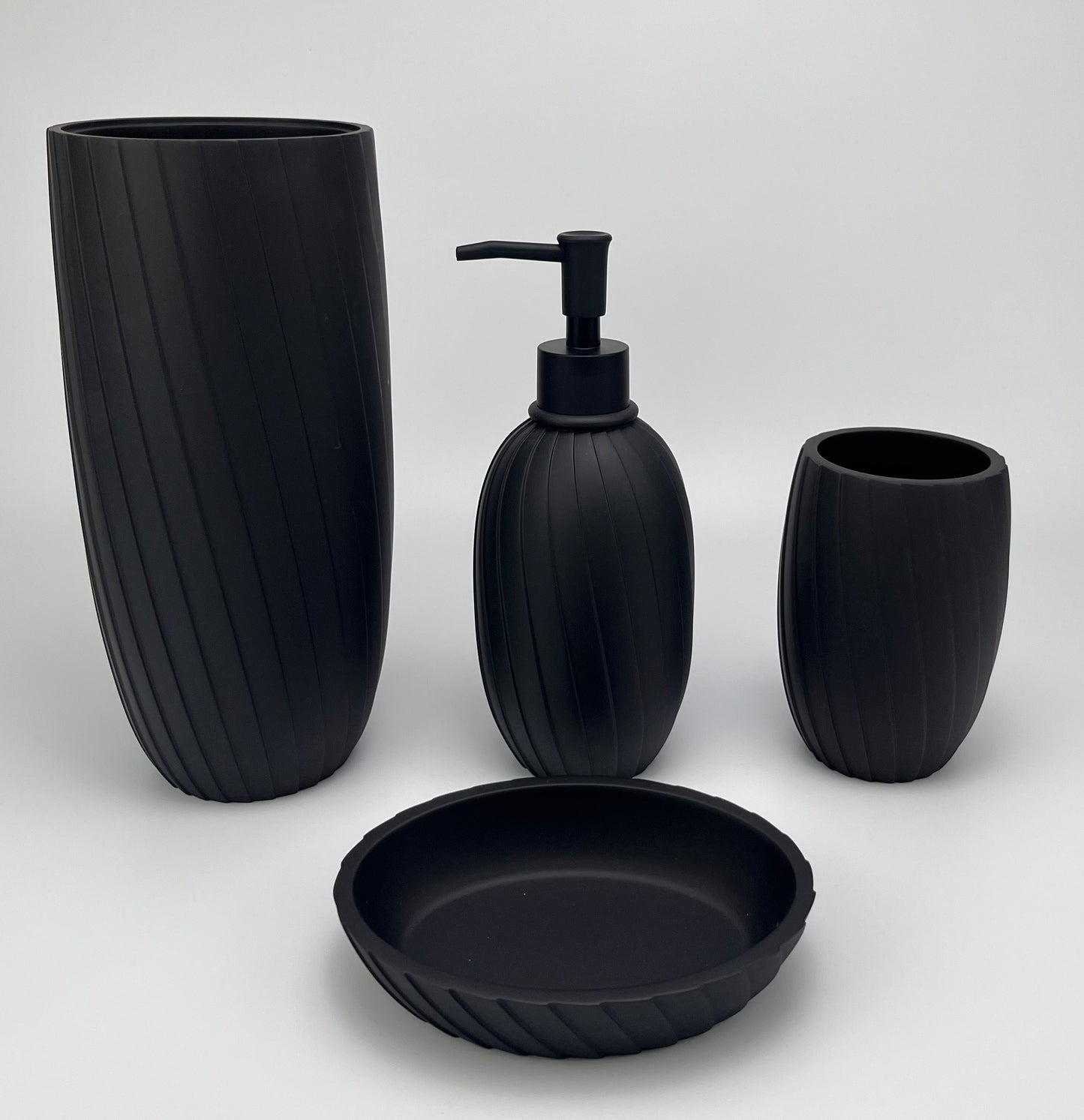 [Chubby budding family] Vertical line chubby bathroom three-piece set safety anti-collision lazy people gospel