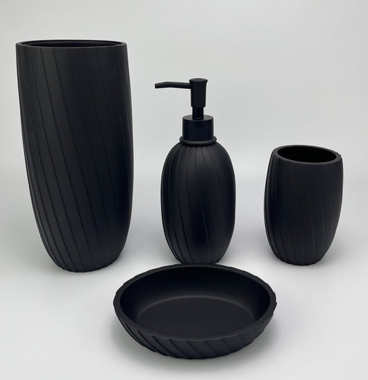 [Chubby budding family] Vertical line chubby bathroom three-piece set safety anti-collision lazy people gospel