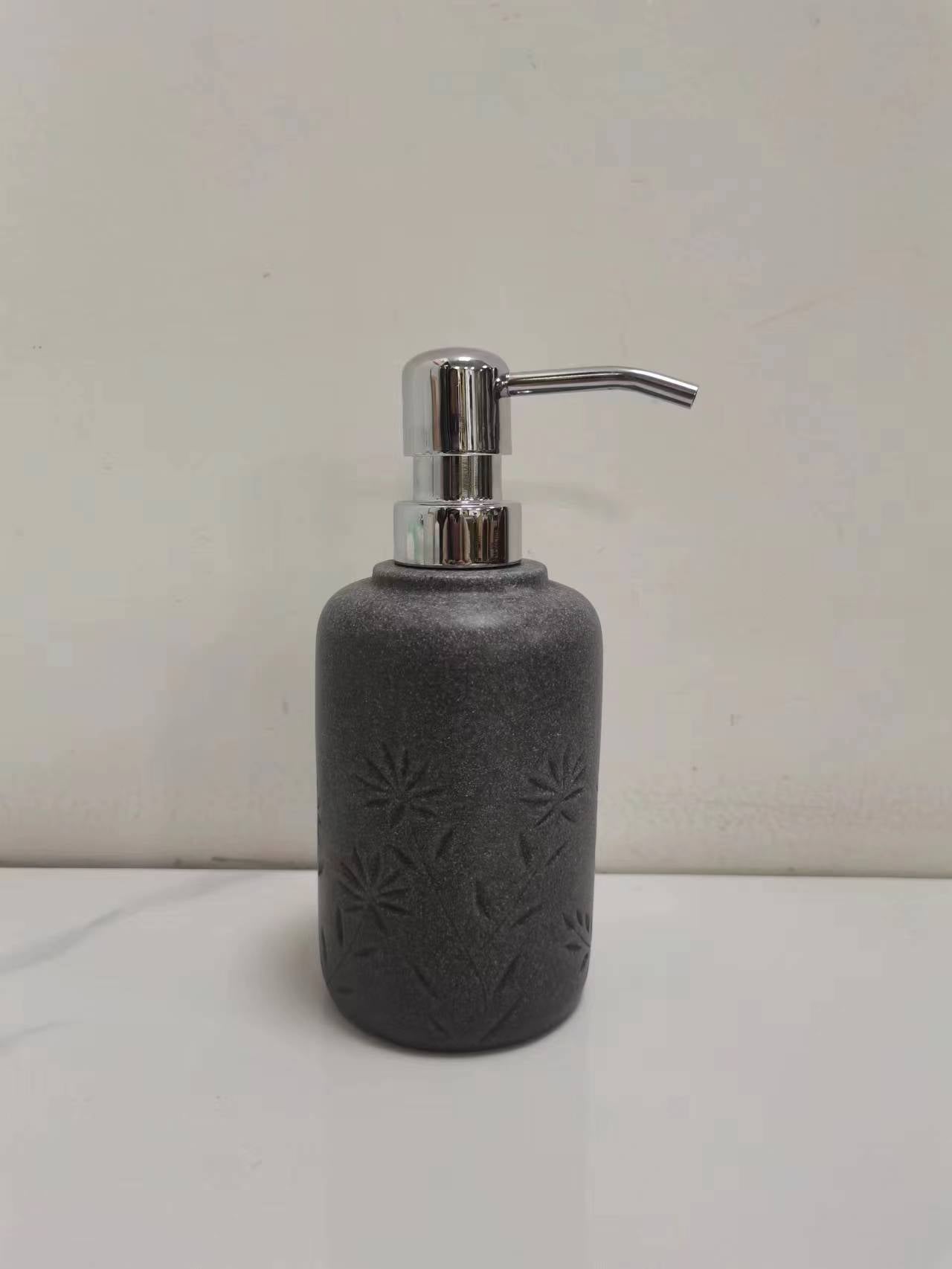 Resin Flower Sculpture Lotion Bottle Set of 3