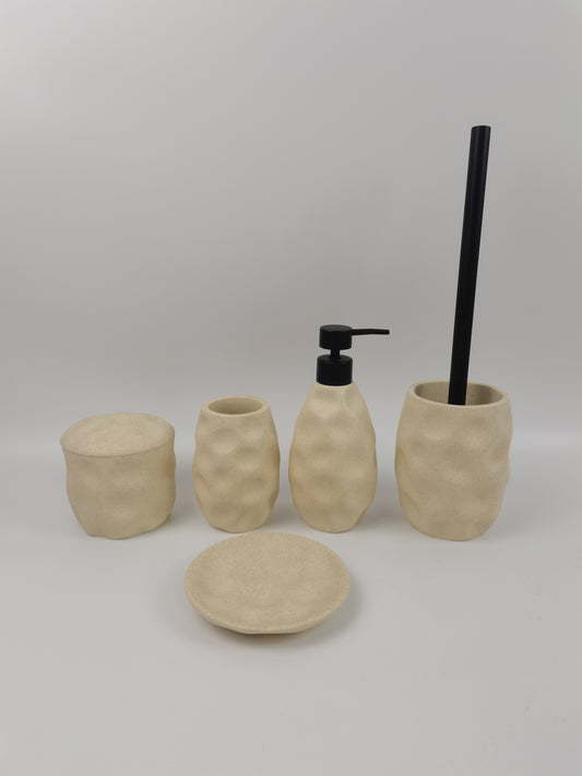 “Meteorite Secret - Rough Feeling Resin Bathroom 4 Piece Set - Tactile Department of Spatial Art”