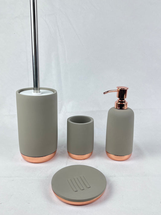 [Gilt Vegetarian Crawl] Concrete and Gold Leaf Collide Bathroom Set