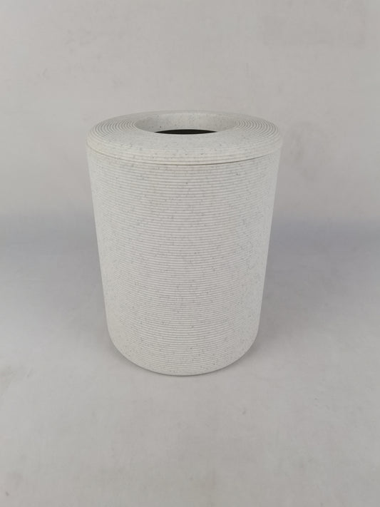 [Minimalist White Resin Push Pail | Basic Practical Aesthetics]