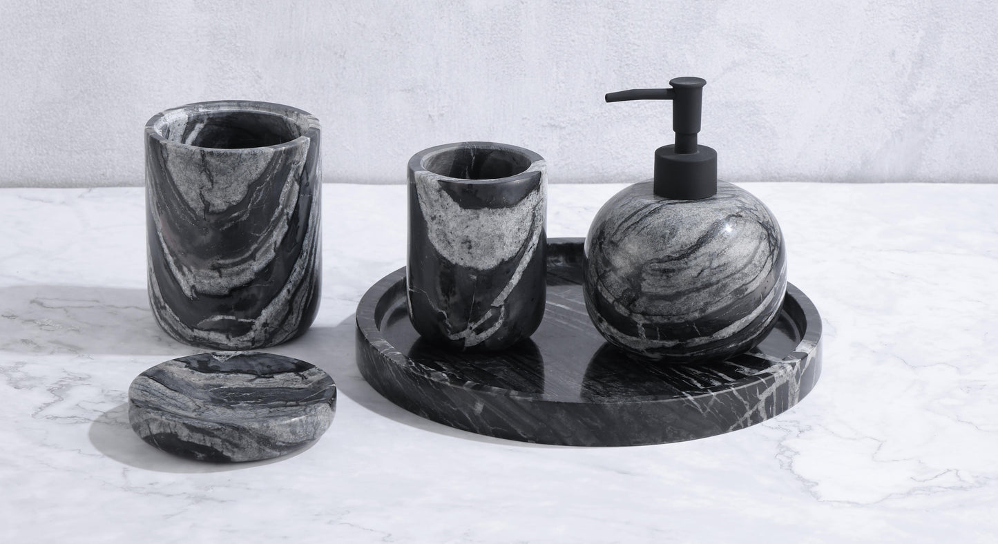 Ink Rhythm Minimalist-Black and White Roots Marble Bathroom Five Gifts