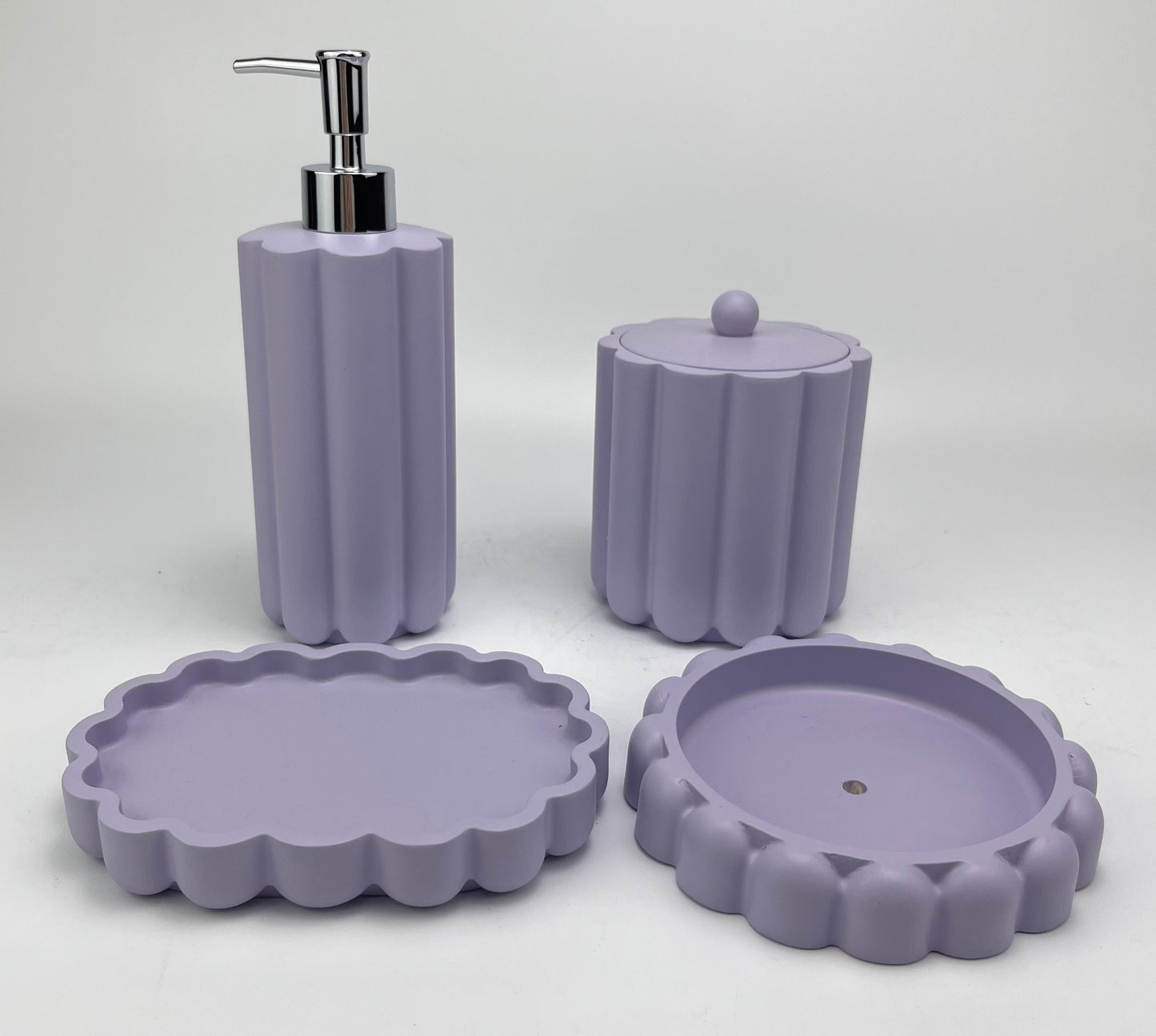 [Misty Forbidden Light Luxury Set] Vertical Line Textured Matte Bathroom 4 Piece Bathroom Line Aesthetics